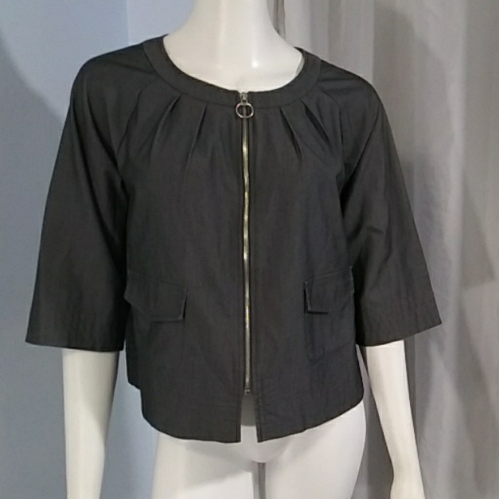 REQ Gray Jacket with Zippered Front